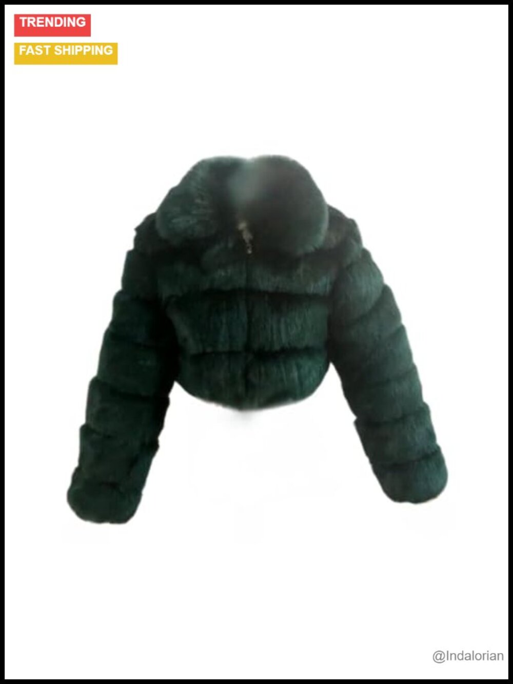 Shaggy Cropped Faux Fur Jacket Wrap Coat Long Sleeve Zip
